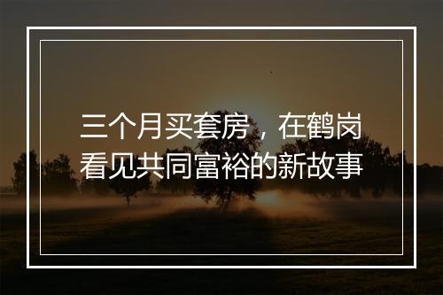 三个月买套房,在鹤岗看见共同富裕的新故事