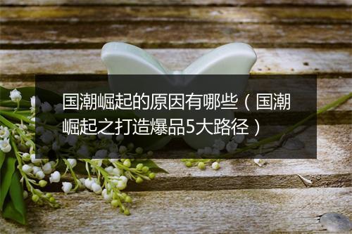 国潮崛起的原因有哪些(国潮崛起之打造爆品5大路径)