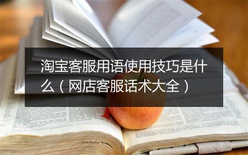 淘宝客服用语使用技巧是什么(网店客服话术大全)