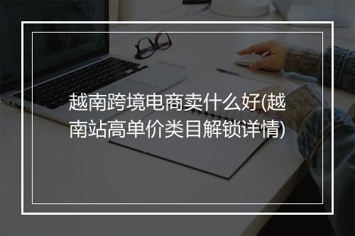越南跨境电商卖什么好(越南站高单价类目解锁详情)