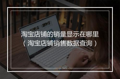 淘宝店铺的销量显示在哪里(淘宝店铺销售数据查询)