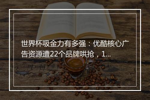 世界杯吸金力有多强:优酷核心广告资源遭22个品牌哄抢,14分钟售罄