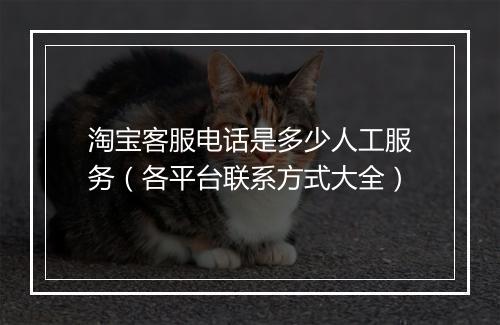 淘宝客服电话是多少人工服务(各平台联系方式大全)