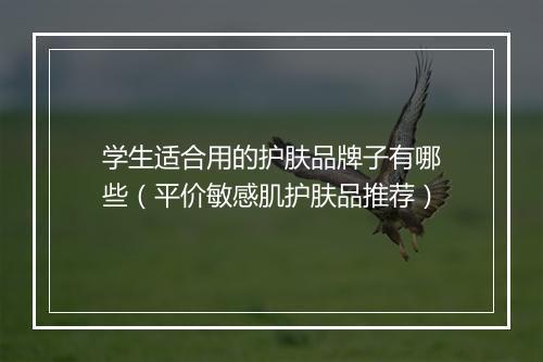 学生适合用的护肤品牌子有哪些(平价敏感肌护肤品推荐)