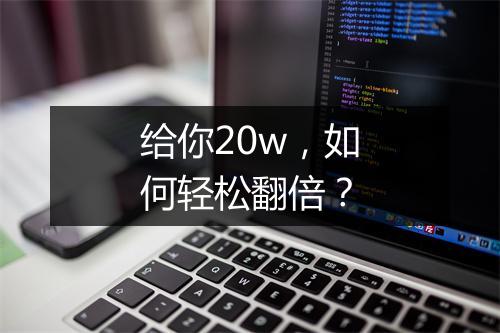 给你20w,如何轻松翻倍?