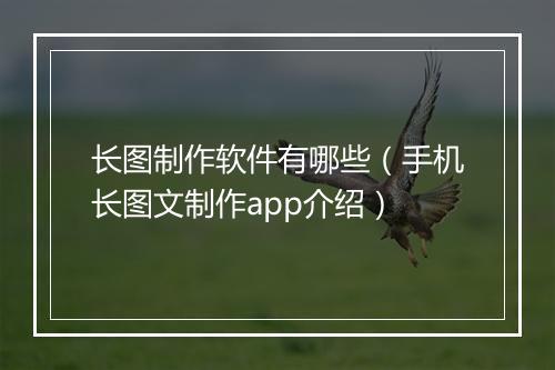 长图制作软件有哪些(手机长图文制作app介绍)