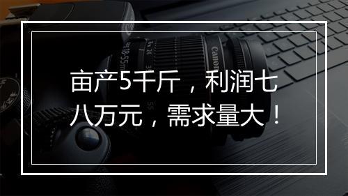 亩产5千斤,利润七八万元,需求量大!