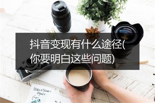 抖音变现有什么途径(你要明白这些问题)
