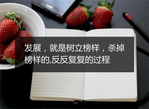 发展,就是树立榜样,杀掉榜样的,反反复复的过程