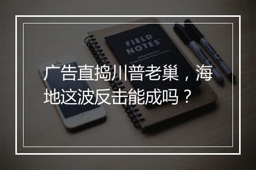 广告直捣川普老巢,海地这波反击能成吗?