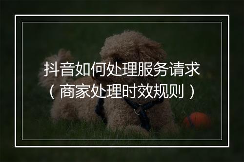 抖音如何处理服务请求(商家处理时效规则)
