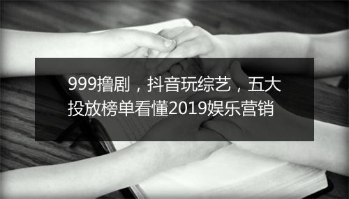 999撸剧,抖音玩综艺,五大投放榜单看懂2019娱乐营销
