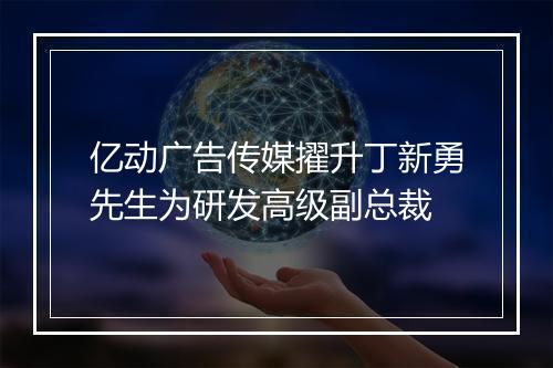亿动广告传媒擢升丁新勇先生为研发高级副总裁