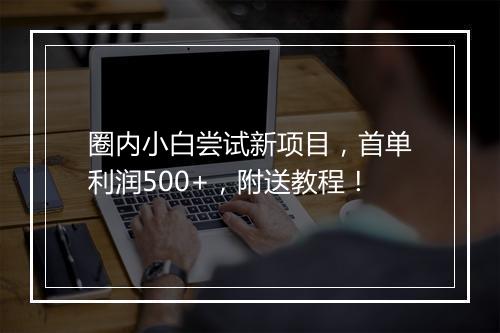 圈内小白尝试新项目,首单利润500+,附送教程!