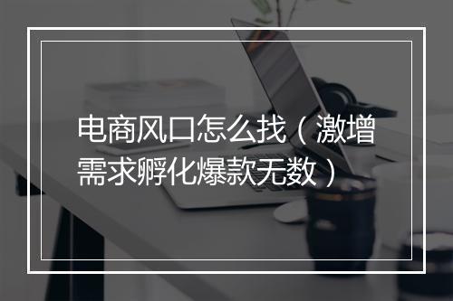 电商风口怎么找(激增需求孵化爆款无数)