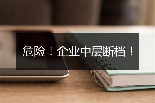 危险!企业中层断档!
