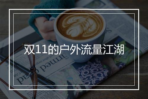 双11的户外流量江湖