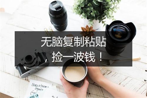 无脑复制粘贴,捡一波钱!