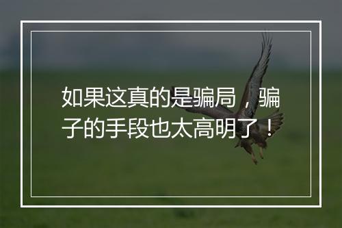如果这真的是骗局,骗子的手段也太高明了!
