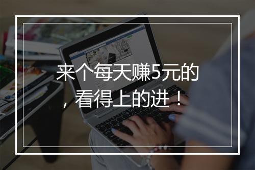 来个每天赚5元的,看得上的进!