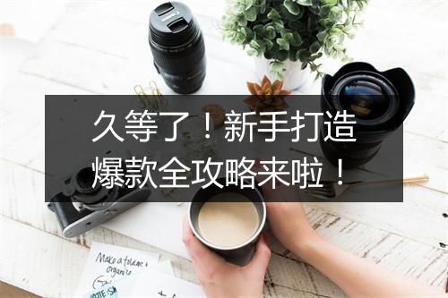 久等了!新手打造爆款全攻略来啦!