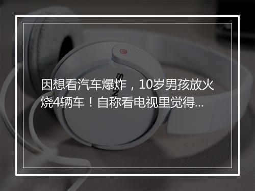 因想看汽车爆炸,10岁男孩放火烧4辆车!自称看电视里觉得很刺激