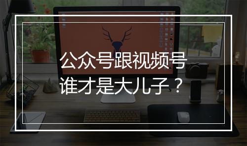 公众号跟视频号谁才是大儿子?