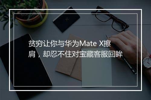 贫穷让你与华为Mate X擦肩,却忍不住对宝藏客服回眸