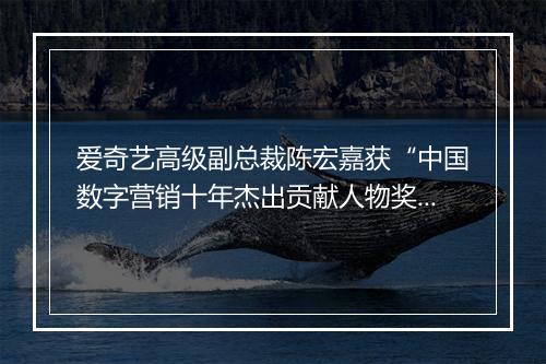 爱奇艺高级副总裁陈宏嘉获“中国数字营销十年杰出贡献人物奖”