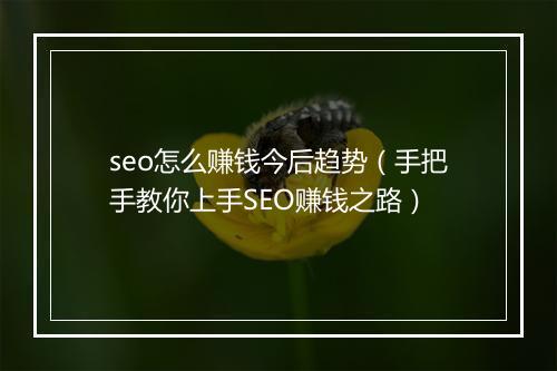 seo怎么赚钱今后趋势(手把手教你上手SEO赚钱之路)