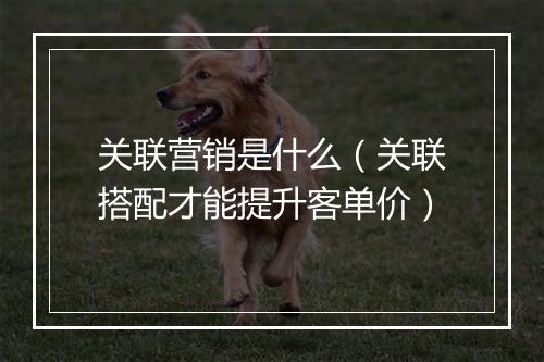 关联营销是什么(关联搭配才能提升客单价)