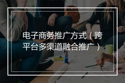 电子商务推广方式(跨平台多渠道融合推广)