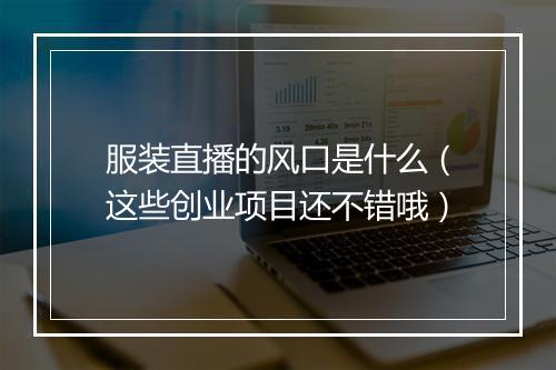 服装直播的风口是什么(这些创业项目还不错哦)