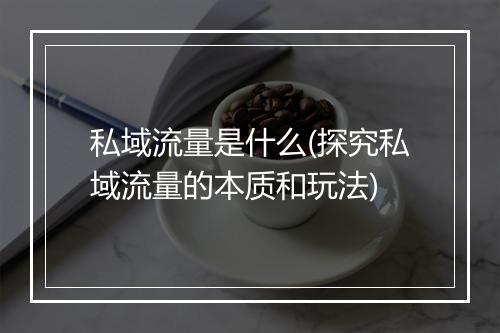私域流量是什么(探究私域流量的本质和玩法)