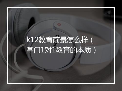 k12教育前景怎么样(掌门1对1教育的本质)
