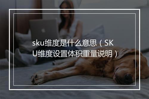 sku维度是什么意思(SKU维度设置体积重量说明)