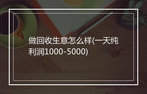 做回收生意怎么样(一天纯利润1000-5000)