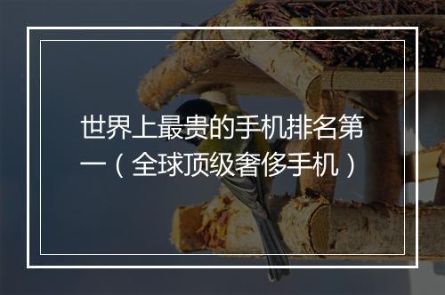 世界上最贵的手机排名第一(全球顶级奢侈手机)