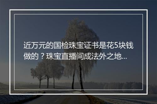 近万元的国检珠宝证书是花5块钱做的?珠宝直播间成法外之地?