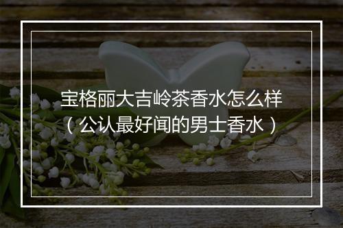 宝格丽大吉岭茶香水怎么样(公认最好闻的男士香水)