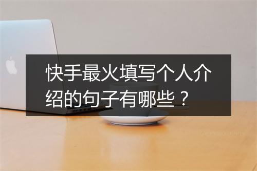 快手最火填写个人介绍的句子有哪些?