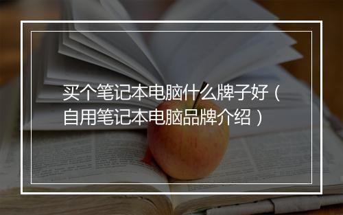 买个笔记本电脑什么牌子好(自用笔记本电脑品牌介绍)