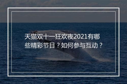 天猫双十一狂欢夜2021有哪些精彩节目?如何参与互动?