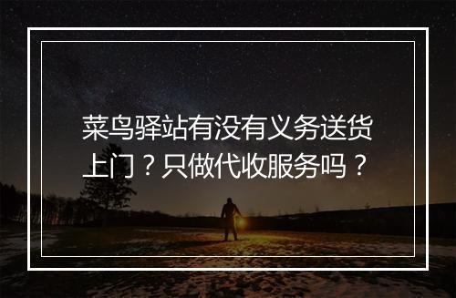 菜鸟驿站有没有义务送货上门?只做代收服务吗?
