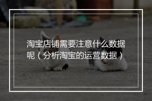 淘宝店铺需要注意什么数据呢(分析淘宝的运营数据)