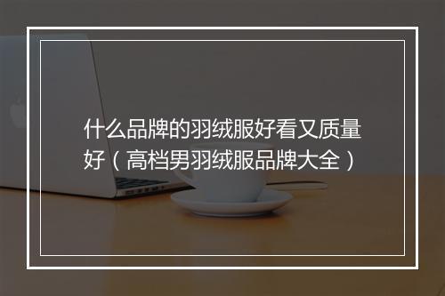 什么品牌的羽绒服好看又质量好(高档男羽绒服品牌大全)