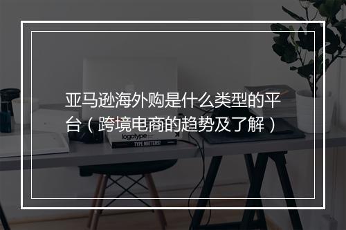 亚马逊海外购是什么类型的平台(跨境电商的趋势及了解)