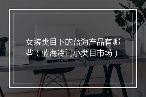 女装类目下的蓝海产品有哪些(蓝海冷门小类目市场)