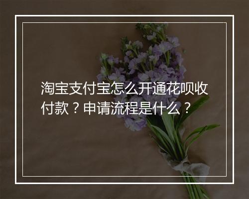 淘宝支付宝怎么开通花呗收付款?申请流程是什么?