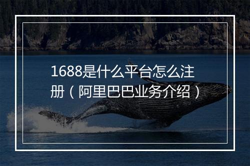 1688是什么平台怎么注册(阿里巴巴业务介绍)